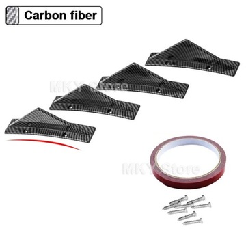 4pcs Universal Carbon Fiber Car Modified Rear Bumper Diffuser Spoile~52172