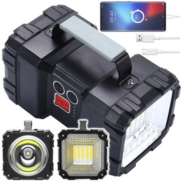 LATARKA SZPERACZ BIWAKOWA Wojskowa AKUMULATOROWA POWERBANK 10Ah DUŻA MOC