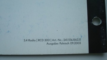 VW RCD 300 Руководство пользователя польского пользователя Radio RCD 300 VW красочное оригинал