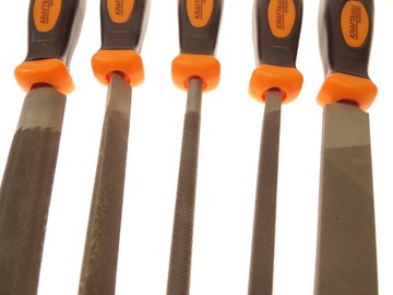 НАБОР МЕТАЛЛИЧЕСКИХ НАПИЛОК 5 шт. ПЛОСКИЙ НАПИЛЬНИК, КРУГЛЫЙ, ТРЕУГОЛЬНЫЙ, КВАДРАТНЫЙ