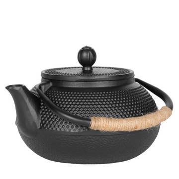 Чайник-кувшин чугунный с ситечком 850 мл + подставка + 4 чугунные чашки