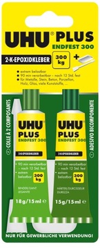 KLEJ EPOKSYDOWY PLUS ENDFEST 300 33G 18G ŻYWICA+15G UTWARDZACZ BLISTER UHU