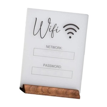 Tabliczka z hasłem WiFi, wolnostojąca, przenośna, wielofunkcyjna tablica, biała