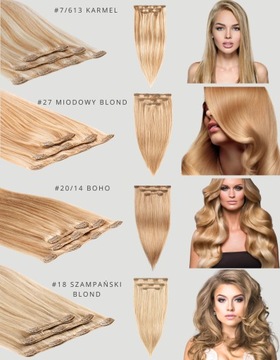 100% натуральные человеческие волосы CLIP IN 43 см 60 г 3 ленты для наращивания
