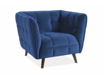 Fotel CASTELLO 1 VELVET granatowy/venge SIGNAL