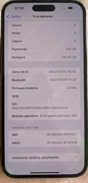 Smartfon Apple iPhone 14 Pro Max 6 GB / 256 GB 5G czarny