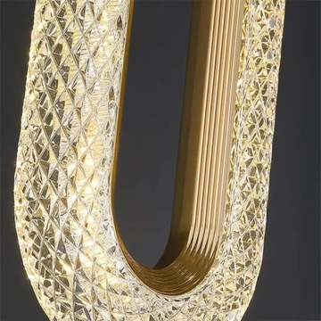 LAMPA SUFITOWA WISZĄCA RING ELEGANCKA KRYSZTAŁOWA ZŁOTO GLAMOUR TOOLIGHT