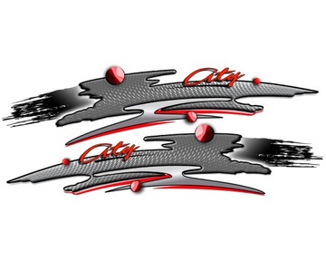 PASY CITY CZERWONE NAKLEJKA NAKLEJKI 2 STRONY UV