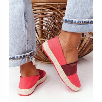 Czerwone Tkanina Buty Espadryle Big Star r.37