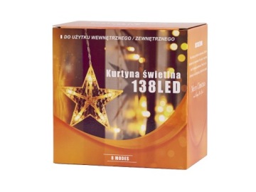 СВЕТОДИОДНЫЕ ЗАНАВЕСЫ ЗВЕЗДНЫЕ СВЕТИЛЬНИКИ 2,5М 138LED MULTICOLOR