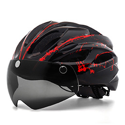 Kask rowerowy ochronny EPS z wizjerem, tylne światło LED EUTOUR