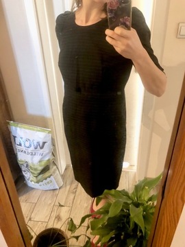 Simple sukienka M czarna elegancka wizytowa bufki