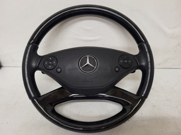 MERCEDES TŘÍDA S W221 W216 FACELIFT VOLANT MULTIFUNKCE LOPATA KŮŽE DŘEVO IDEÁLNÍ