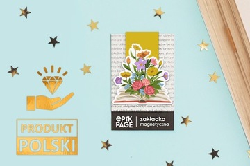 Магнитная закладка - Книга и цветы