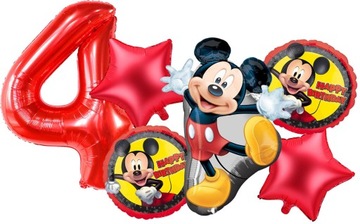 BALON CYFRA 4 CZTERY LATA MYSZKA MICKEY MIKI NA CZWARTE URODZINY 80 CM