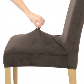 НАБОР ИЗ 6ШТ. ЧЕХОЛЫ ЧЕХОЛ НА СТУЛ КОРИЧНЕВЫЙ ВЕЛЮРОВЫЙ ЭЛАСТИЧНЫЙ ТОЛСТЫЙ