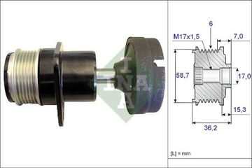 ALTERNÁTOR - SPOJKA JEDNOSMĚR SCHAEFFLER INA 535 0157 10