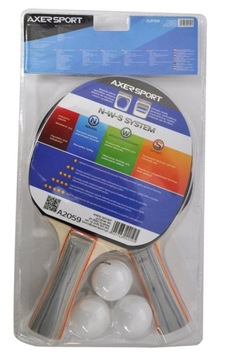 Набор ракеток для настольного тенниса, ракеток для пинг-понга, мячей AXER, 5 шт.
