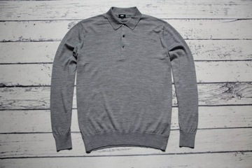 Uniqlo 100% Extra Fine Merino Wool _ rozpinany sweter wełny merynosów _ XL