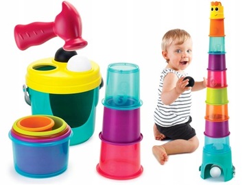 B-KIDS ŻYRAFKOWA WIEŻA z Kubeczków ŻYRAFA Piłeczki Piramidka SORTER
