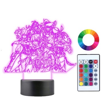 Lampka Nocna 3D Led GENSHIN IMPACT IMIĘ Grawer