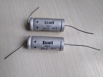 Kondensator osiowy 02/T 220uF/63V ELWA kpl=2