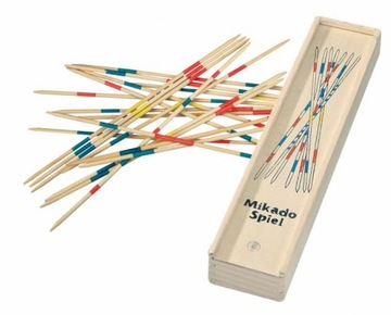 Bierki Mikado drewniane w pudełku gra zabawka 30cm