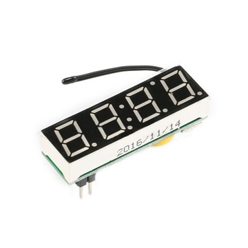 Zegar termometr woltomierz 5-15V LED 10mm