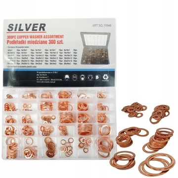 НАБОР ИЗ 300 ШТ. МЕДНЫХ ШАЙБ МЕДНЫХ УПЛОТНЕНИЙ, 30 РАЗМЕРОВ КОРПУСА