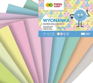 BLOK WYCINANKA HAPPY COLOR A5 10k papier pastelowy