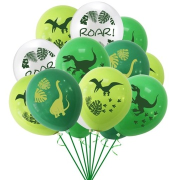 ZESTAW BALONÓW URODZINOWYCH DINOZAURY DINO BALONY
