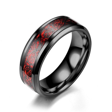 OBRĄCZKI Pierścionek ŚLUBNE GOTHIC STAL 316L r.25