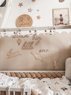 Drewniany Napis na ściąnę 3D Dream big little one + BALON + GWIAZDKI HIT