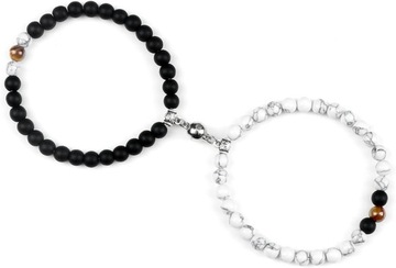 Moda Para Bransoletka magnetyczna Vintage Natural Lava Stone Koraliki