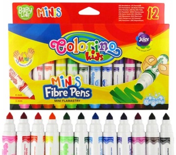 Mazaki Pisaki Flamastry Zmywalne Dla Dzieci 12 Kolorów 2+ Colorino 51415