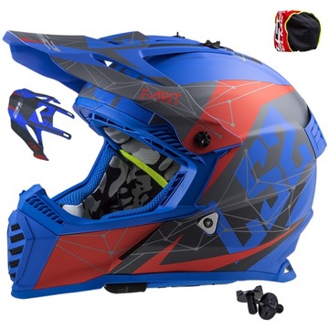 KASK ENDURO CROSS LS2 MX437 ALPHA NIEBIESKI 3XL