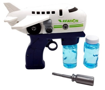 PISTOLET NA BAŃKI MASZYNA SAMOLOT DO BANIEK + PŁYN