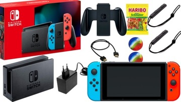 MEGA FUN KONSOLA NINTENDO SWITCH 32GB V2 KOMPLET NA START Z KARTONEM!!!