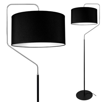 LAMPA STOJĄCA PODŁOGOWA NOWOCZESNA ABAŻUR CHROM LOFT LED