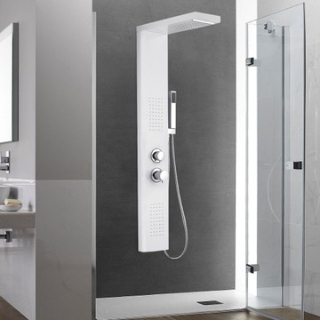 Душевая панель Aufun из нержавеющей стали с ручным душем, Белый