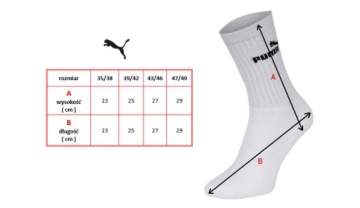 Длинные носки Puma 3 шт. темно-синие р. 43/46