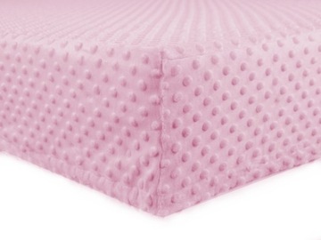 Prześcieradło z gumką grube minky róż materac 70 x 140 cm nie kulkuje się