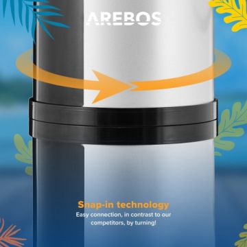 Душ Arebos Solar Shower 40 L Premium Silver с термометром