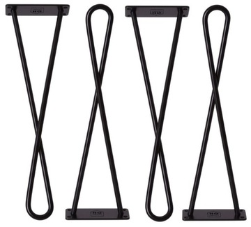 ZESTAW CZARNA NOGA METALOWA LOFTOWA HAIRPIN 50CM
