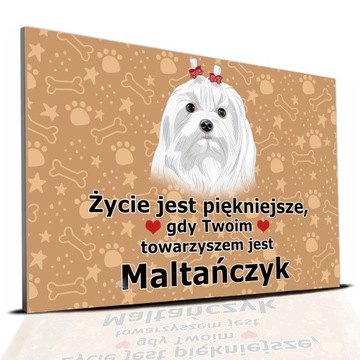 TABLICZKA PCV CIEMNO BRĄZOWY ŻYCIE JEST PIĘKNE MALTAŃCZYK PREZENT MIX WZORY