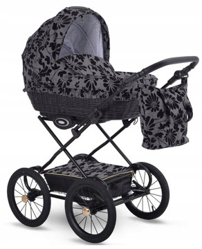 Wózek głęboki Retro Garden 1w1 Lonex Dark
