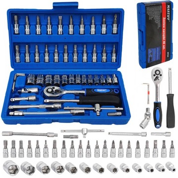 ZESTAW KLUCZY NASADOWYCH KLUCZE NASADOWE BITY 46el