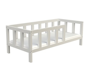 Łóżko dziecięce drewniane z barierką klasyczne 160x80 stelaż producent TORO