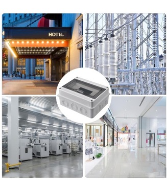 РАСПРЕДЕЛИТЕЛЬНАЯ КОРОБКА НАВЕРХНЕГО МОНТАЖА 12-МОДУЛЬНАЯ КОРОБКА ПРЕДОХРАНИТЕЛЕЙ IP65