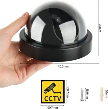 ATRAPA KAMERY KOPUŁKOWA PRZEMYSŁOWEJ KAMERA ALARM KOPUŁKA DIODA + GRATIS